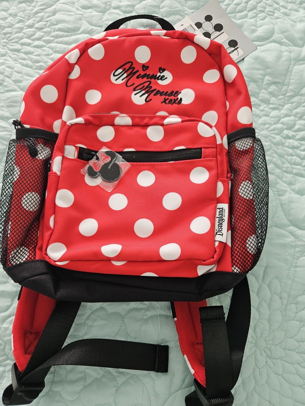 Disney Parks Minnie Mouse XOXO red polka dot mini backpack, - Picture 1 of 7